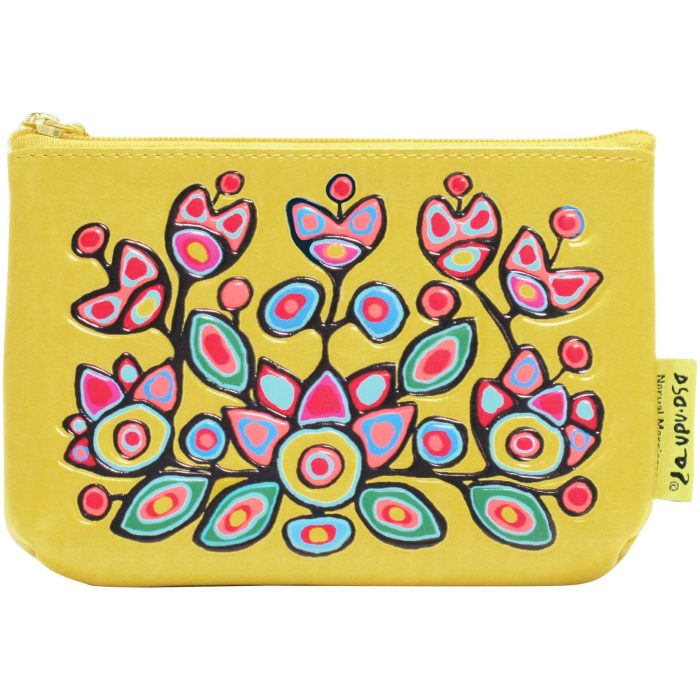Norval Morrisseau Floral on Yellow Coin Purse
