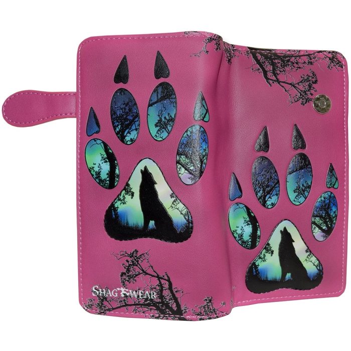 WOLF PAW PRINTLARGE/FUCHSIA COLOR/WITH ZIPPER...